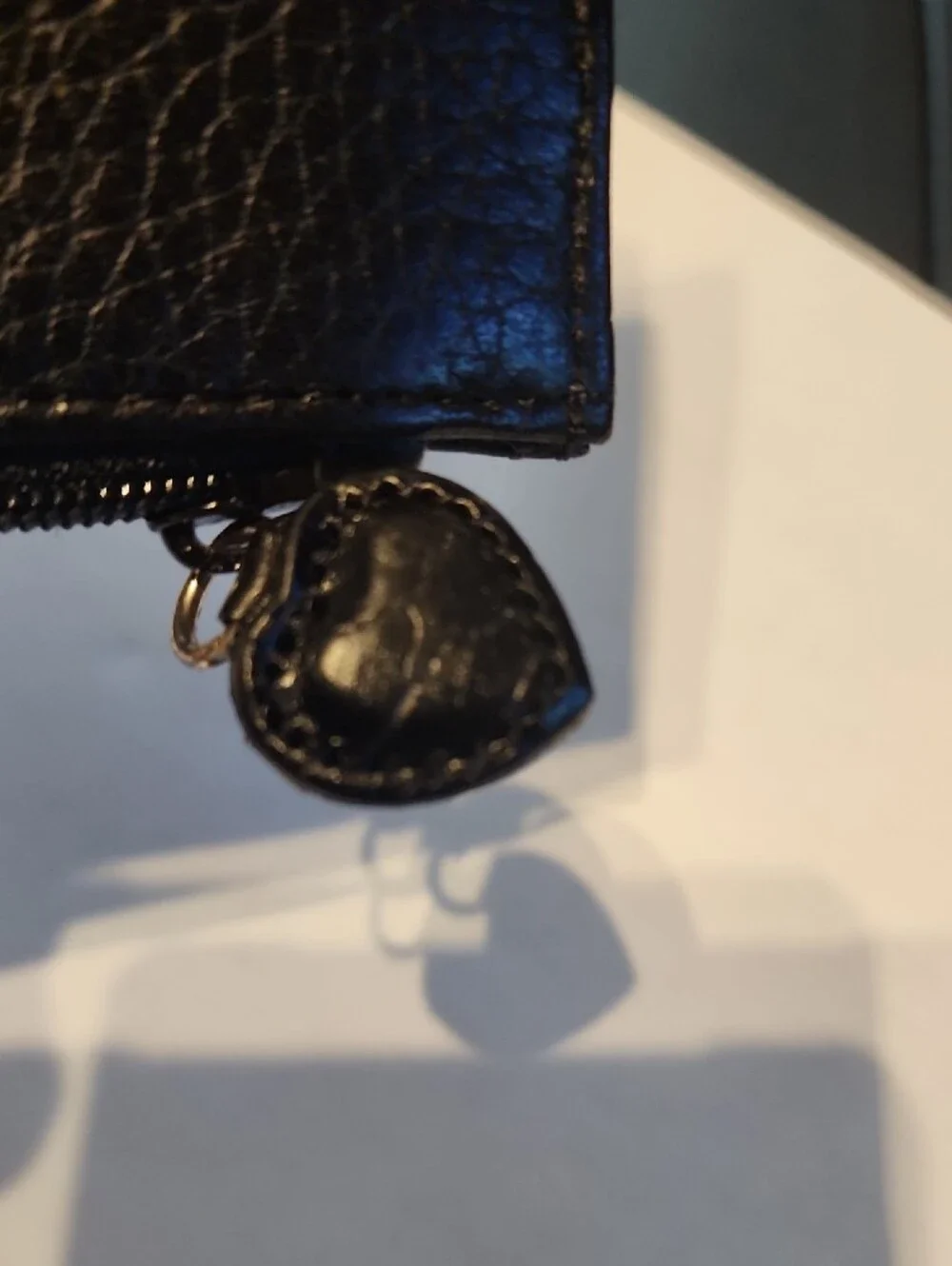 Brighton Black Leather Heart Window Card Holder